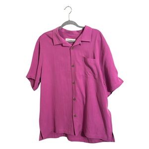 Tommy Bahama‎ Pink Silk Button Up Shirt XL
